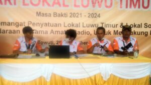 Musyawarah Lokal Pertama Orlok Luwu Timur mengukuhkan Andi Baharuddin sebagai Ketua ORARI Lokal Luwu Timur.