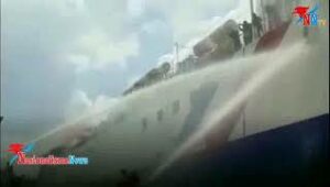 26/01/2022 Sebuah kapal terbakar di Pelabuhan Samarinda