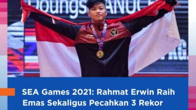 Selamat Rahmat Erwin Raih Emas Sekaligus Pecahkan Rekor Angkat Besi di Sea Games Vietnam