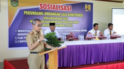 Sekda Lutim Buka Sosialisasi Perundang-Undangan Jasa Konstruksi