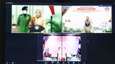 Dekranasda Lutim Hadiri Pelantikan Ketua Dekranasda Provinsi Kalimantan Tengah dan Sulsel Secara Virtual