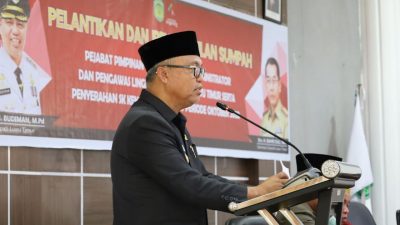 Budiman Lantik Pejabat Pimpinan Tinggi, Administrator dan Pengawas Lingkup Pemkab Lutim