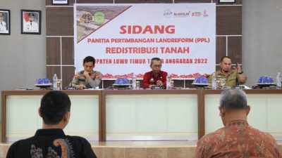 Sekda Lutim Pimpin Sidang PPL Penerbitan Sertifikat Redistribusi Tanah