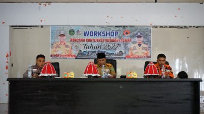 Asisten Ekbang Buka Workshop Rencana Kontijensi Gempa dan Pra Simulasi 2022