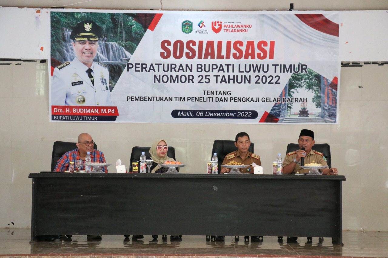 Pemkab Lutim Gelar Sosialisasi Peraturan Bupati No 25 Tahun 2022 Tentang TP2GD