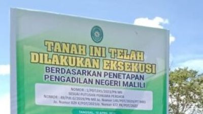 Eksekusi lahan Berdasarkan PN Malili Nomor: 1/PDT.EKS/2023 PN Mll Lokasi Desa Wawondula Kecamatan Towuti