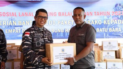 Lanal TBA Terima Kunjungan Tim Wasev Spotmaral Mabesal di Desa Kapal Merah Kabupaten Batu Bara