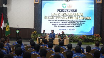 Ketua DPK Unit TNI AD Kukuhkan DPK Sub Unit Kodam Iskandar Muda