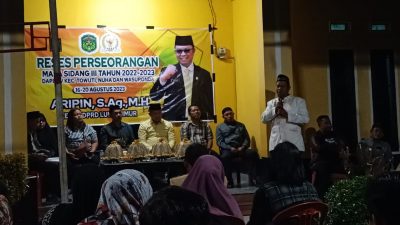 Reses Perseorangan Aripin, menyerap Aspirasi Masyarakat Towuti