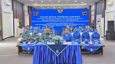 Komandan Lantamal I Beserta Ketua Korcab I DJA I Ikuti Tatap Muka Pembina Derah Beserta Ketua Daerah Jalasenastri Armada I dan Ceramah Psikologi Secara Virtual