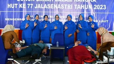 Sambut HUT Ke-77 Jalasenastri, Cabang 3 Korcab I DJA I Lanal Sabang Gelar Donor Darah