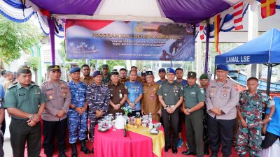 Lanal Lhokseumawe Gelar Kali Bersih dan Pelepasan The Rising Tide Cek Point Lhokseumawe